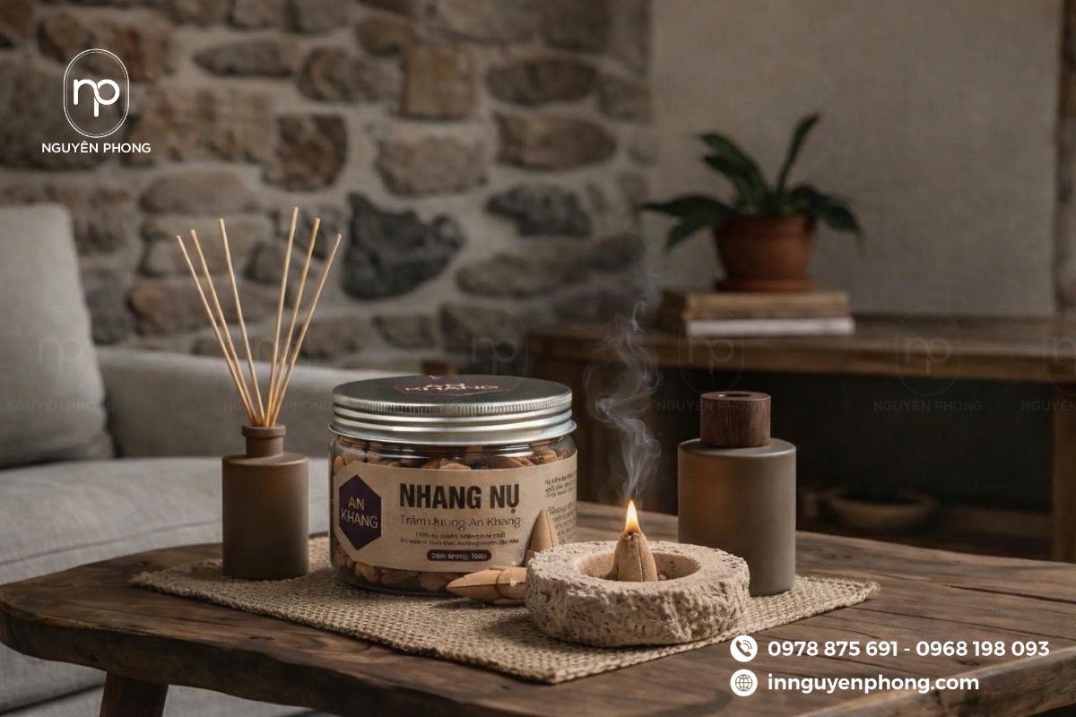 In tem dán trầm hương theo yêu cầu

